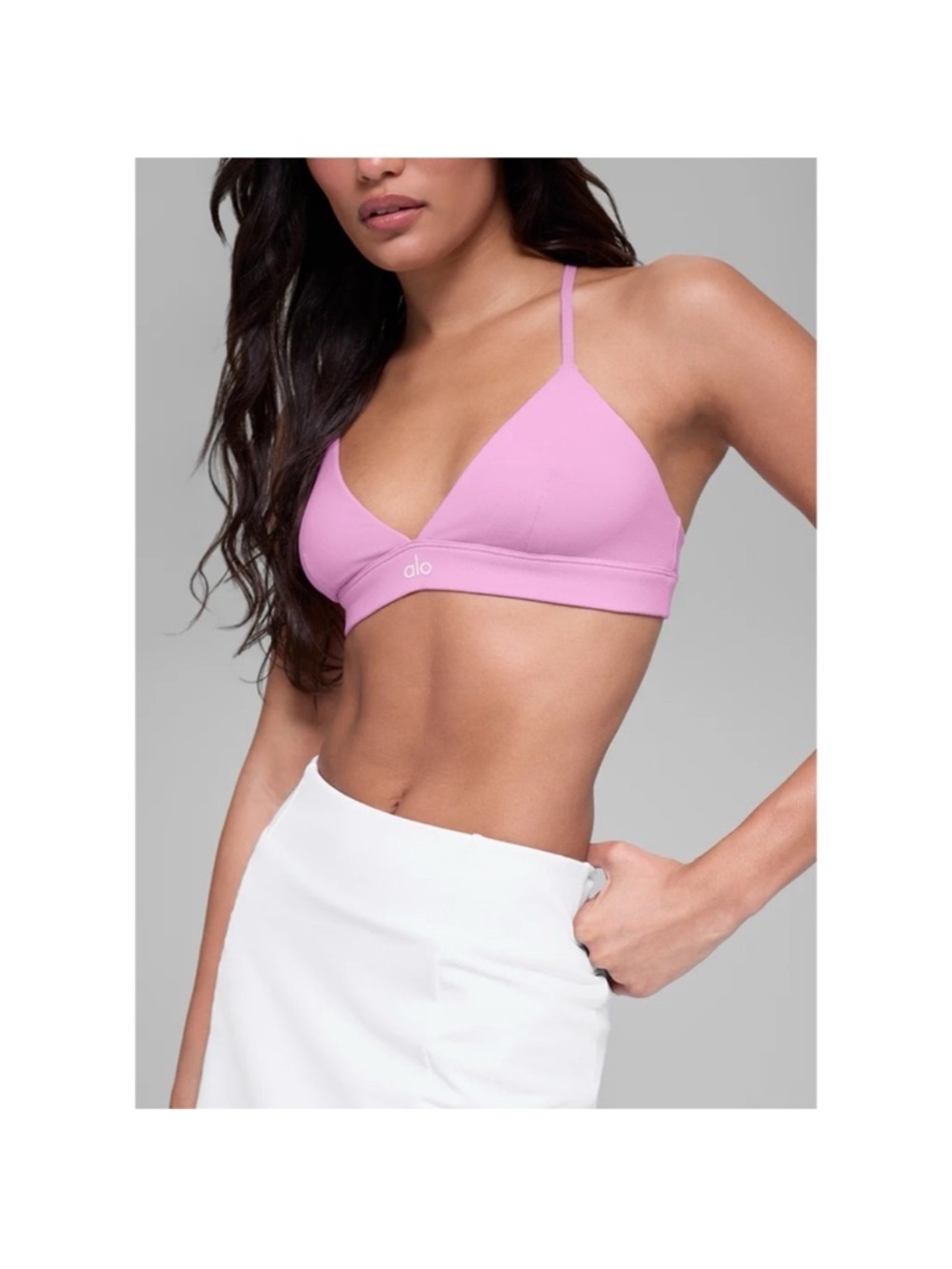 NWT Alo Yoga Splendor Bra Top in Candy Heart Pink Medium - Picture 3 of 13